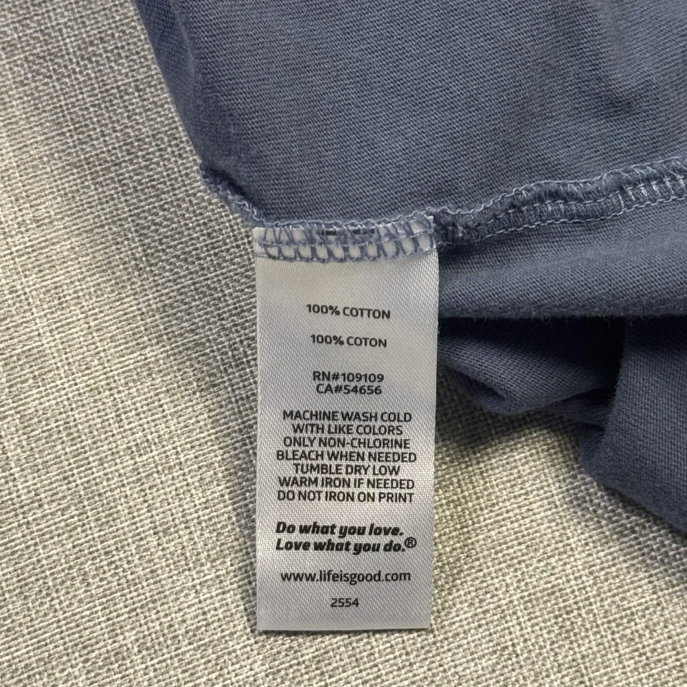 Life Is Good T-Shirt Womens 3XL Blue Crew Neck Basic Relaxed 100% Cotton